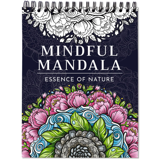 RYVE Mandala Coloring Book for Adults - 50 Unique Mandalas for Relaxation & Stress Relief - Spiral Coloring Book for Adults, Relax and Mindfulness Gifts for Women and Men, Spiral Bound