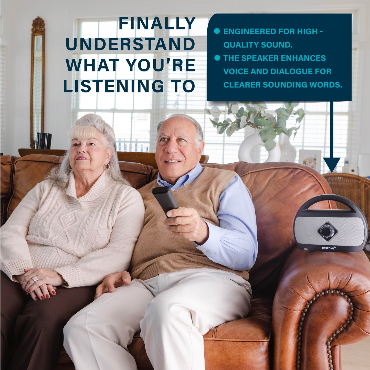 Portable Wireless TV Speakers for Smart TV - Ideal for TV Watching Without The Blaring Volume - Wireless Speakers Designed for Hard of Hearing and Seniors – Compatible with TV Streaming Audio