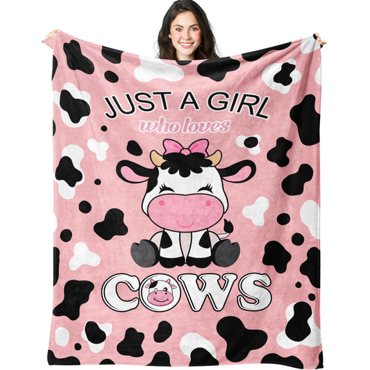 Cow Blanket Gifts for Girls Women Soft Flannel Cow Throw Blanket Birthday Gifts Decor Stuff 50" x 40"