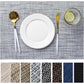 LEXMORE Placemats Set of 6 Vinyl/Plastic Woven Place Mats for Kitchen Table Indoor/Outdoor Washable Placemat Wipeable Dining Table Mats(Gray)