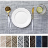 LEXMORE Placemats Set of 6 Vinyl/Plastic Woven Place Mats for Kitchen Table Indoor/Outdoor Washable Placemat Wipeable Dining Table Mats(Gray)