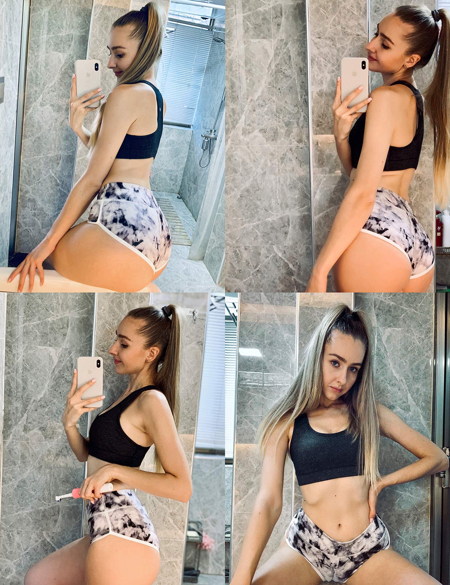 BUBBLELIME Sexy Booty Yoga Shorts Running Shorts Women Workout Booty Shorts_Black XS_1.8" Inseam