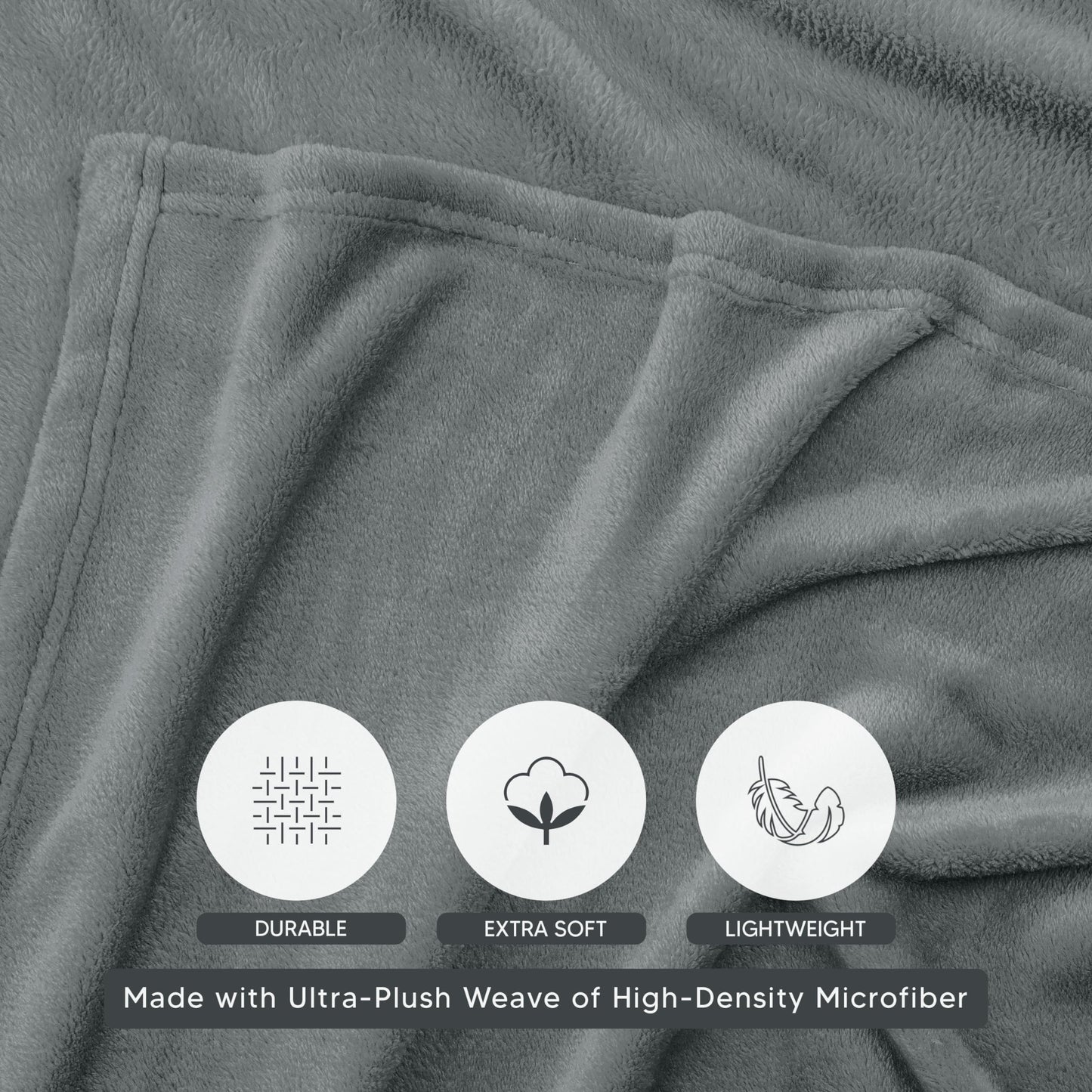 Utopia Bedding Cool Grey Fleece Blanket Queen Size Fuzzy Soft Anti-Static Microfiber Bed Blanket (90x90 Inch)
