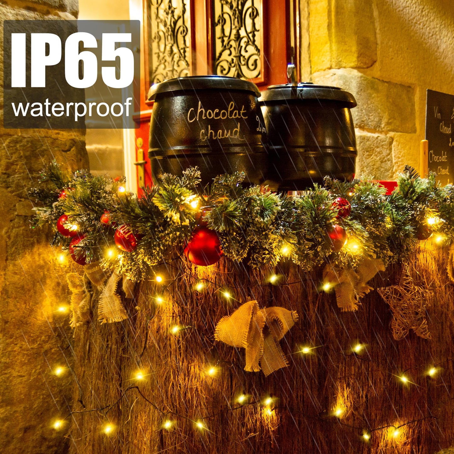 Solar String Lights for Outside, 39Ft 100 LED Solar String Lights Outdoor with 8 Modes ，Solar Christmas Lights Outdoor Waterproof for Yard, Fence,Balcony, Party,Christmas Tree Decorations (Warm White)