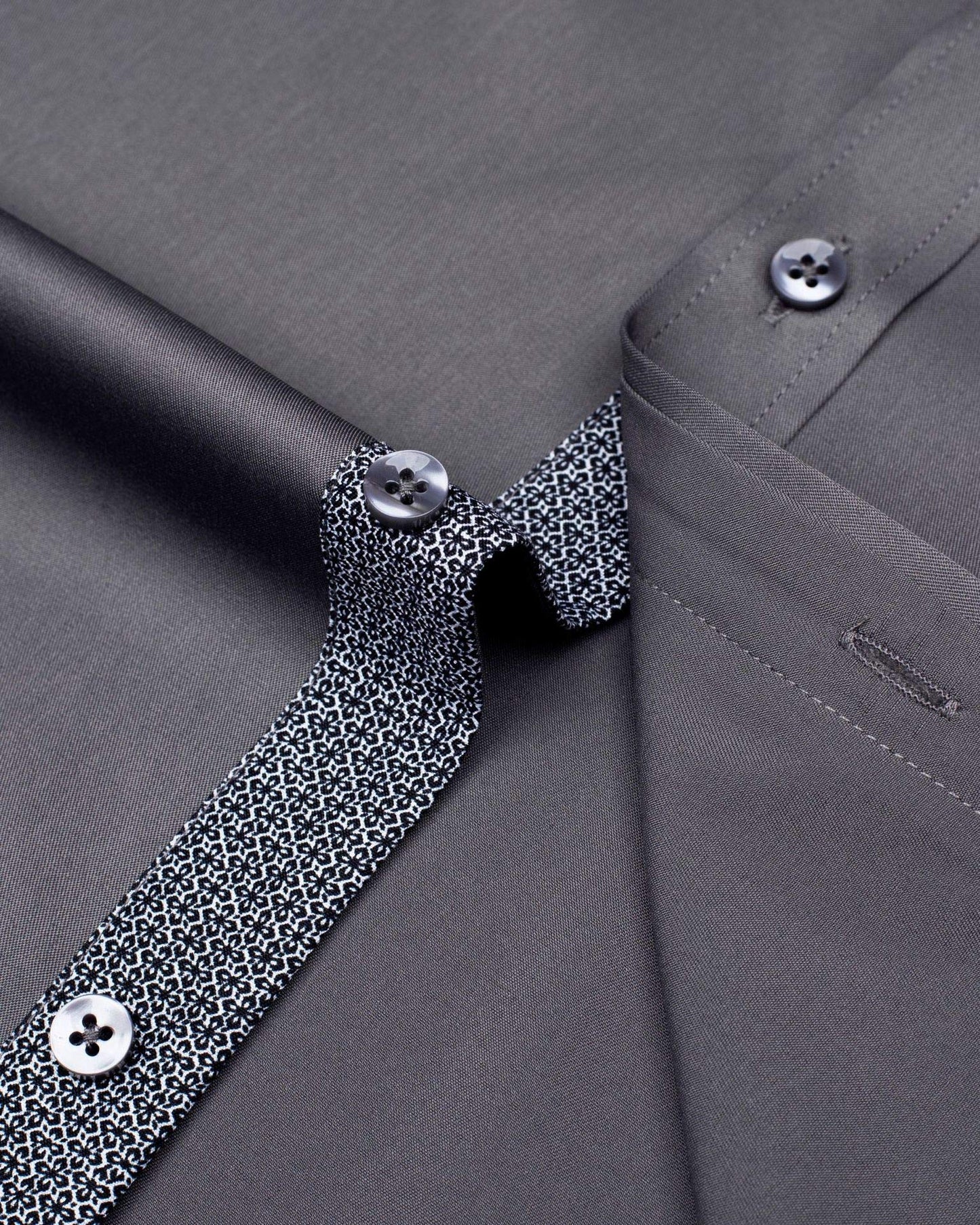 J.VER Men's Casual Long Sleeve Stretch Dress Shirt Wrinkle-Free Regular Fit Button Down Shirts Grey Small