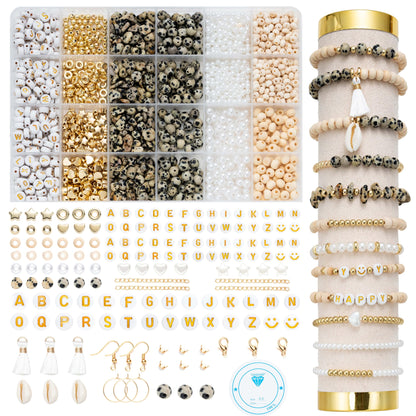 Xylise Jewelry Making Supplies Kit Natural Stone Beads for Irregular Natural Stone with for DIY Craft Bracelet Necklace Earrings for Adults (Transparent)