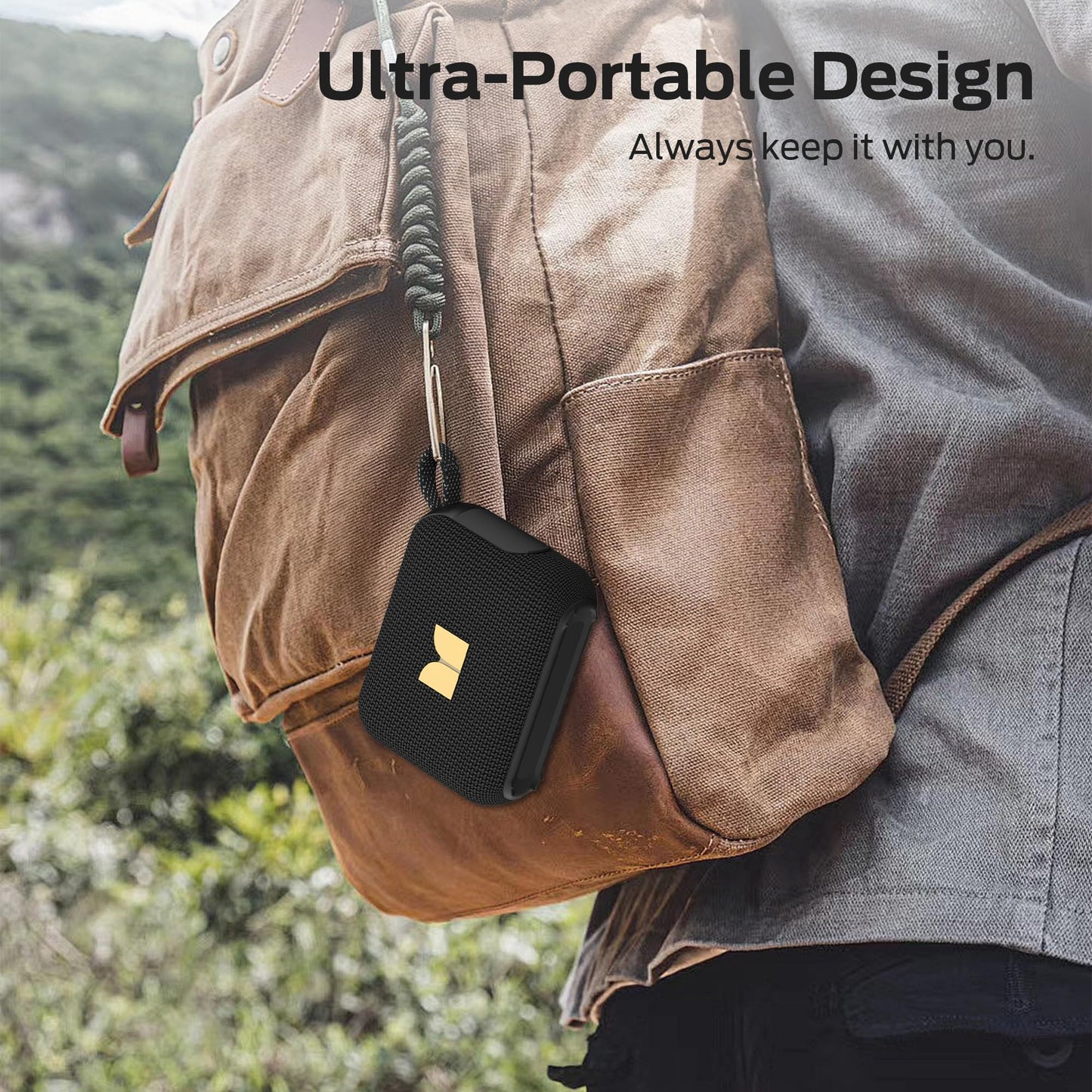 Monster Cube 1 Portable Bluetooth Speaker, IPX7 Waterproof, Bluetooth 6.0, 20H Playtime, Powerful Stereo Sound, Speaker for Home, Outdoors and Travel, Black