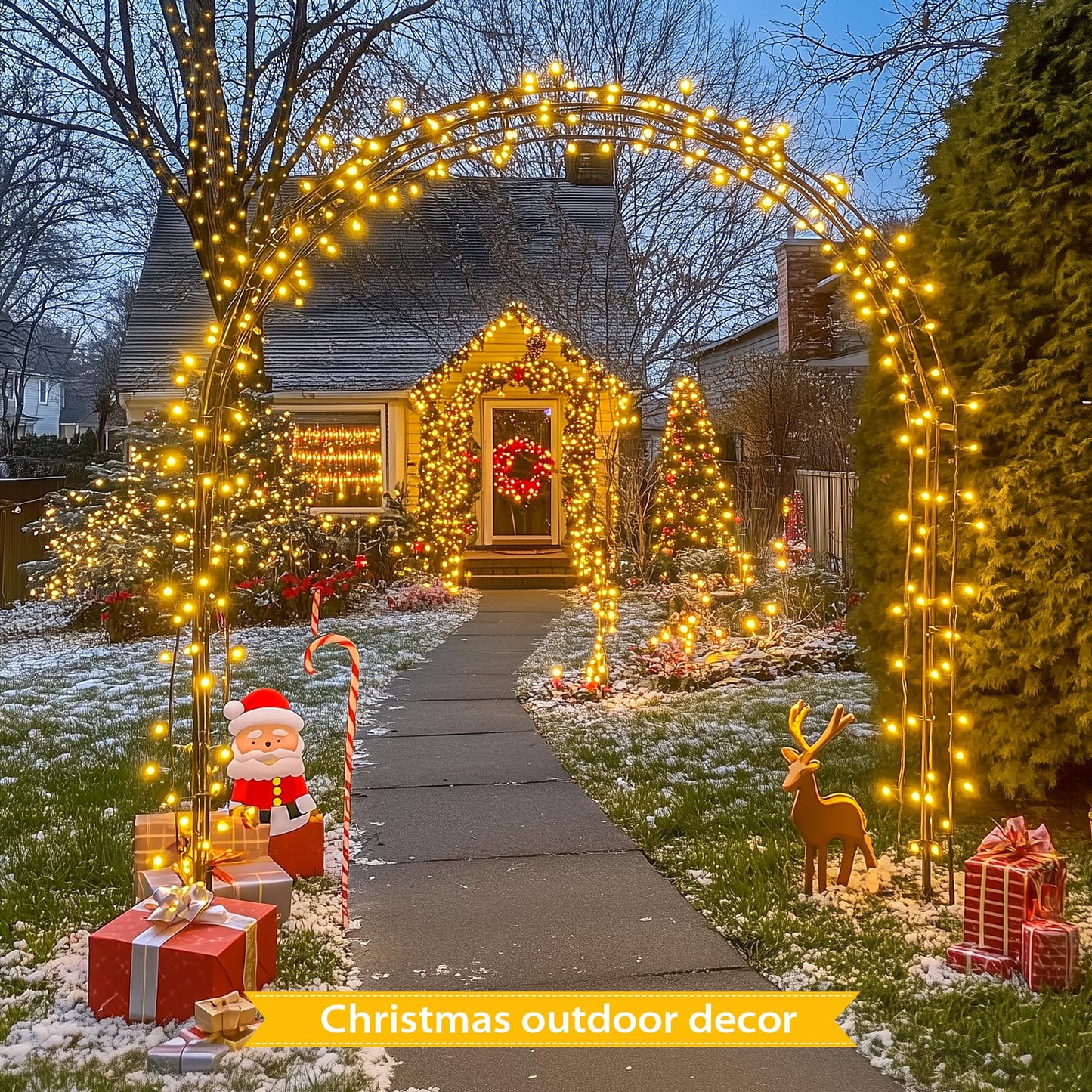 JMEXSUSS 66ft 200 LED Christmas Lights Outdoor, Warm White Christmas Lights Indoor Plug in, 8 Modes Twinkle String Light for Outside Tree Bedroom Wedding Party Ceiling Home Decorations