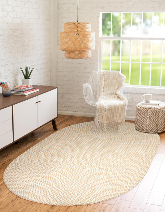 Farmville FV68 Glover Fields 4' x 6' Oval - Braided Area Rug, Home Decor, Floor Mat or Bedroom Rug - Easy Care, Ideal for High Traffic Areas in Hallway and Living Room - Made in USA