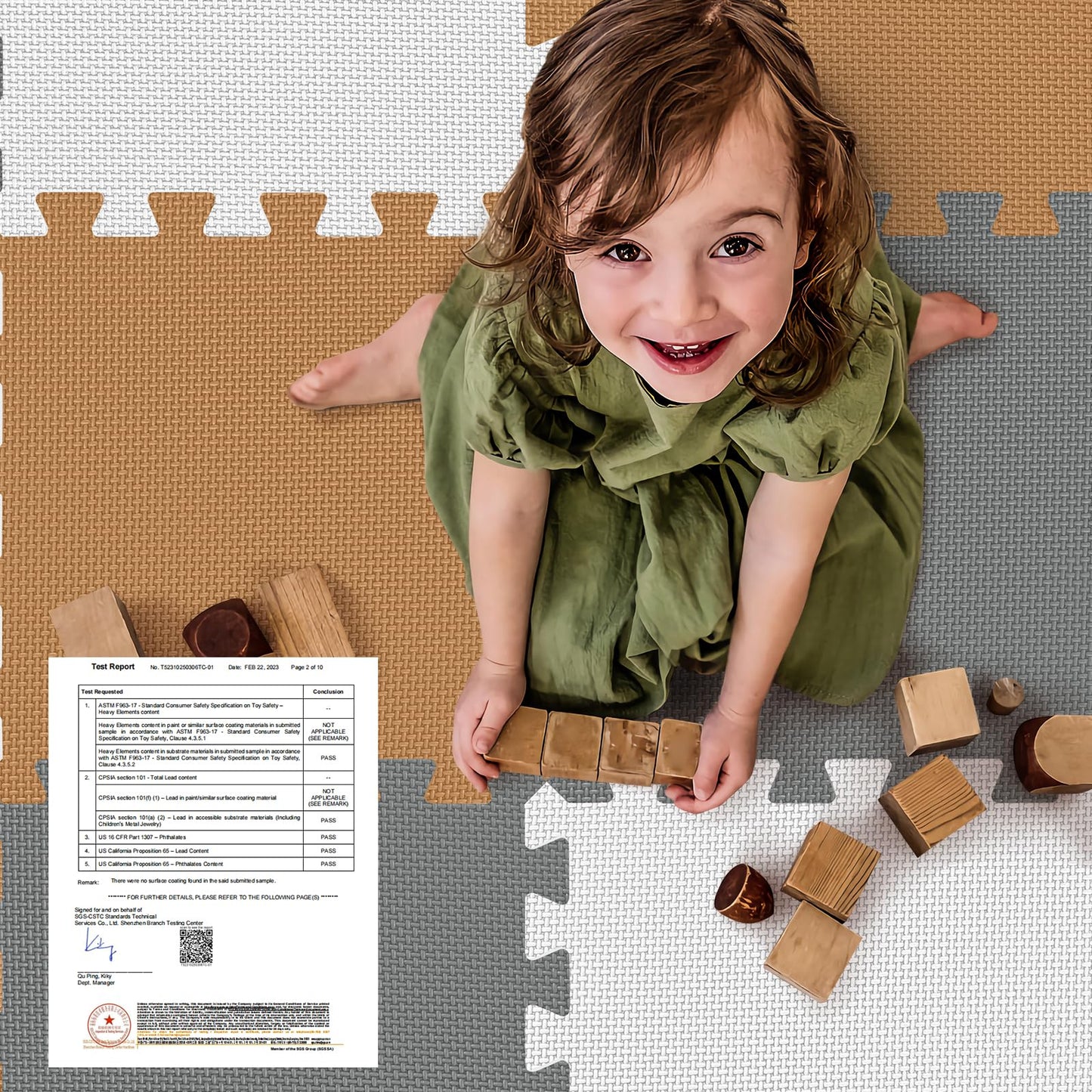 16 Tiles Baby Play Mat for Floor, EVA Foam Baby Floor Play Mat with 0.6 Inch Thick Interlocking Foam Tiles, Foam Floor Tiles for Baby, Toddlers and Kids