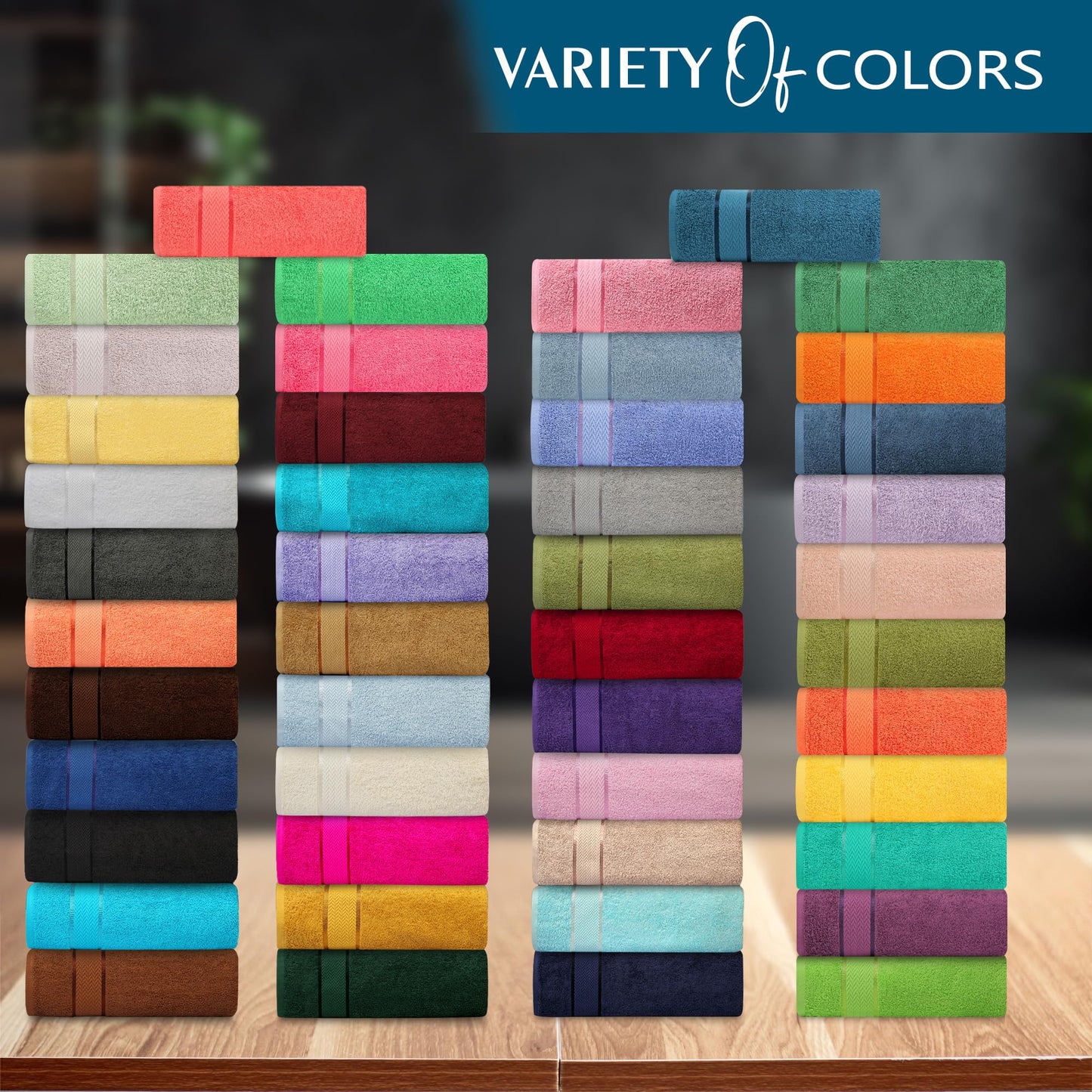 CRAFTBERRY Luxury Bath Towels Set -100% Cotton- 2 Bath, 2 Hand & 2 Washcloths - Premium, Large, Thick, Fluffy, Absorbent, Quick Dry, Soft & Plush - 6 Piece Luxury Bathroom Towels - Red