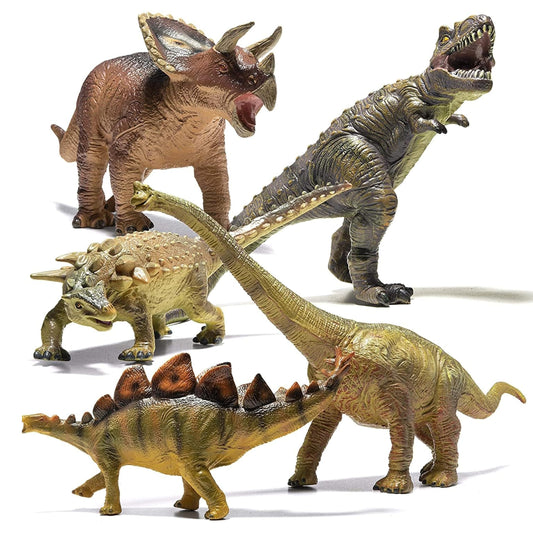 PREXTEX Jumbo Dinosaur Toys Set - 5 PCS Large, Realistic Dinosaur Toys for Kids - Lifelike Dino Toy Figures for Play and Learning - Giant Dino Figures with Hand-Painted Details