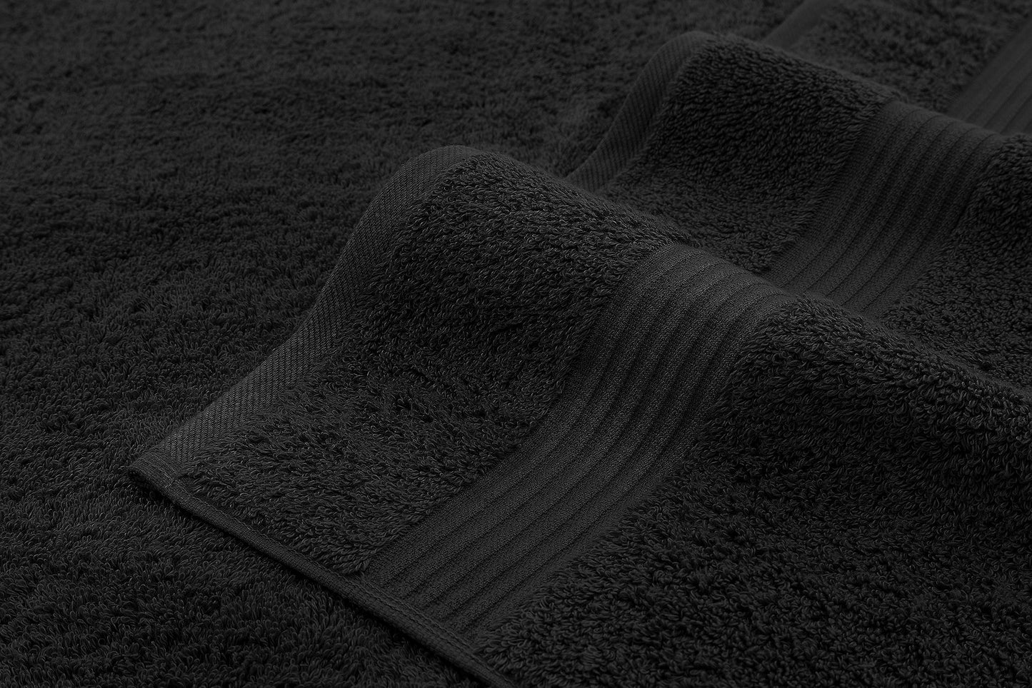 American Veteran Towel, 100% Cotton Turkish 6 Piece Towel Set, Luxury Towels Set of 6 for Bathroom Essentials, 2 Bath Towels 2 Hand Towels 2 Washcloths, Black