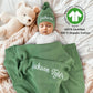 Personalized Baby Blanket, 100% Organic GOTS Certified Cotton, Customized Swaddle Blanket with Name, Receiving Blankets for Boys and Girls, Perfect Custom Gifts for Newborns, Kids and Baby Showers