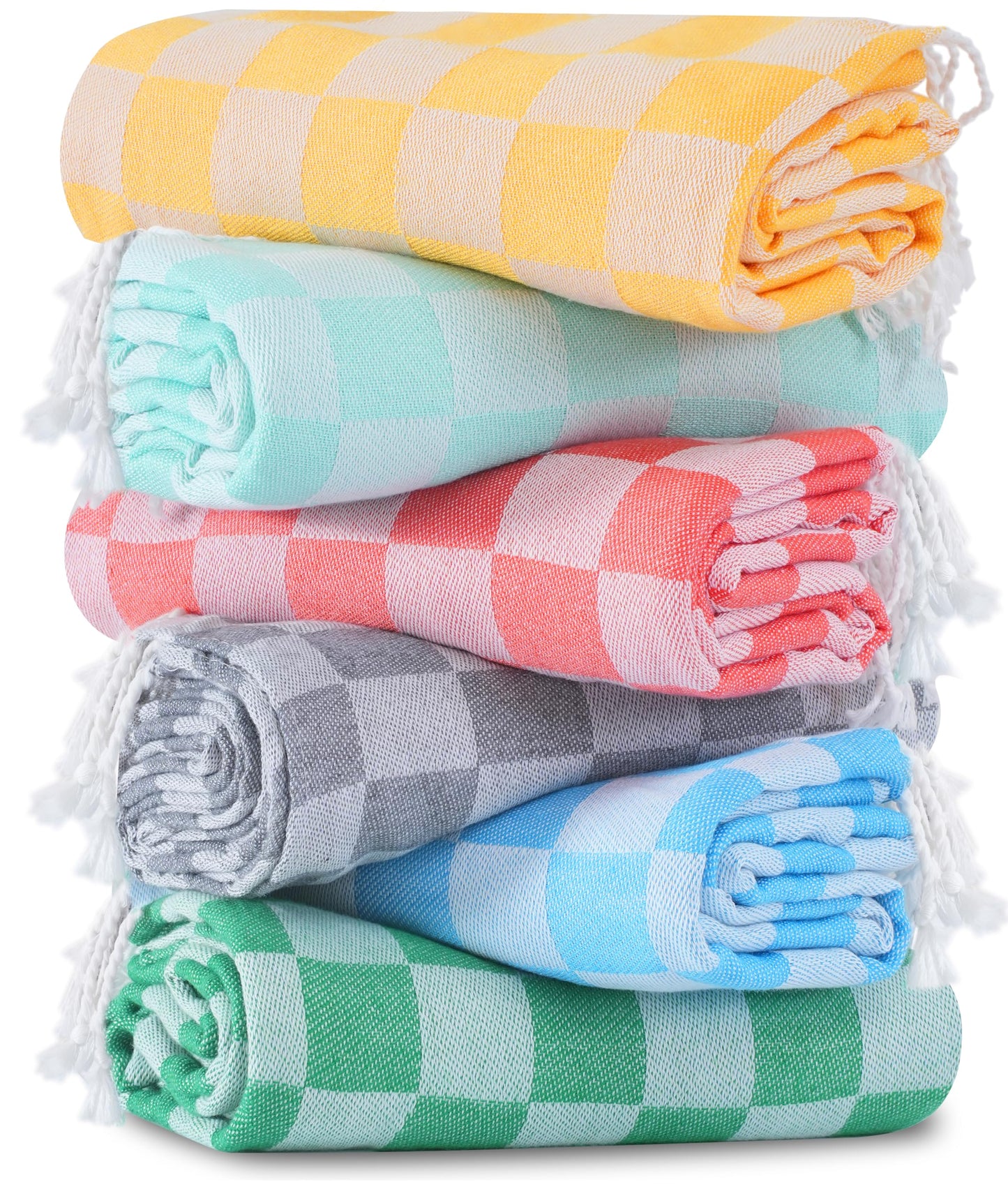 6 Packs Turkish Beach Towel Blanket Bath Pool Towels Bulk Travel Sand Free Quick Dry Extra Large Oversized Cute Big Cotton Soft Lightweight Compact Proof Men Women Adult Long Aesthetic Cloud