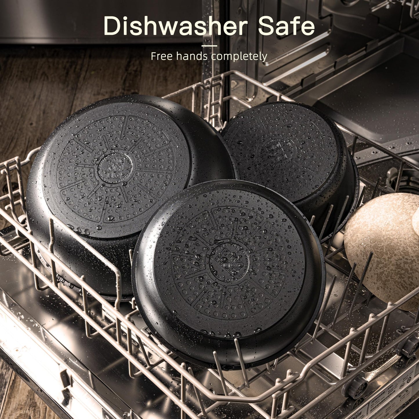 Astercook 21 Pcs Pots and Pans Set Non Stick, Ceramic Cookware Set Detachable Handle, RV Kitchen Cooking Set Removable Handles, Oven Safe, Induction Ready, Stackable Non-stick Set, Black