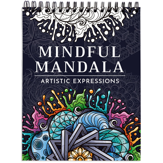 RYVE Mandala Coloring Book for Adults - 50 Unique Mandalas for Relaxation & Stress Relief - Adult Coloring Book Spiral Bound for Women and Men, Mindfulness Gifts for Women