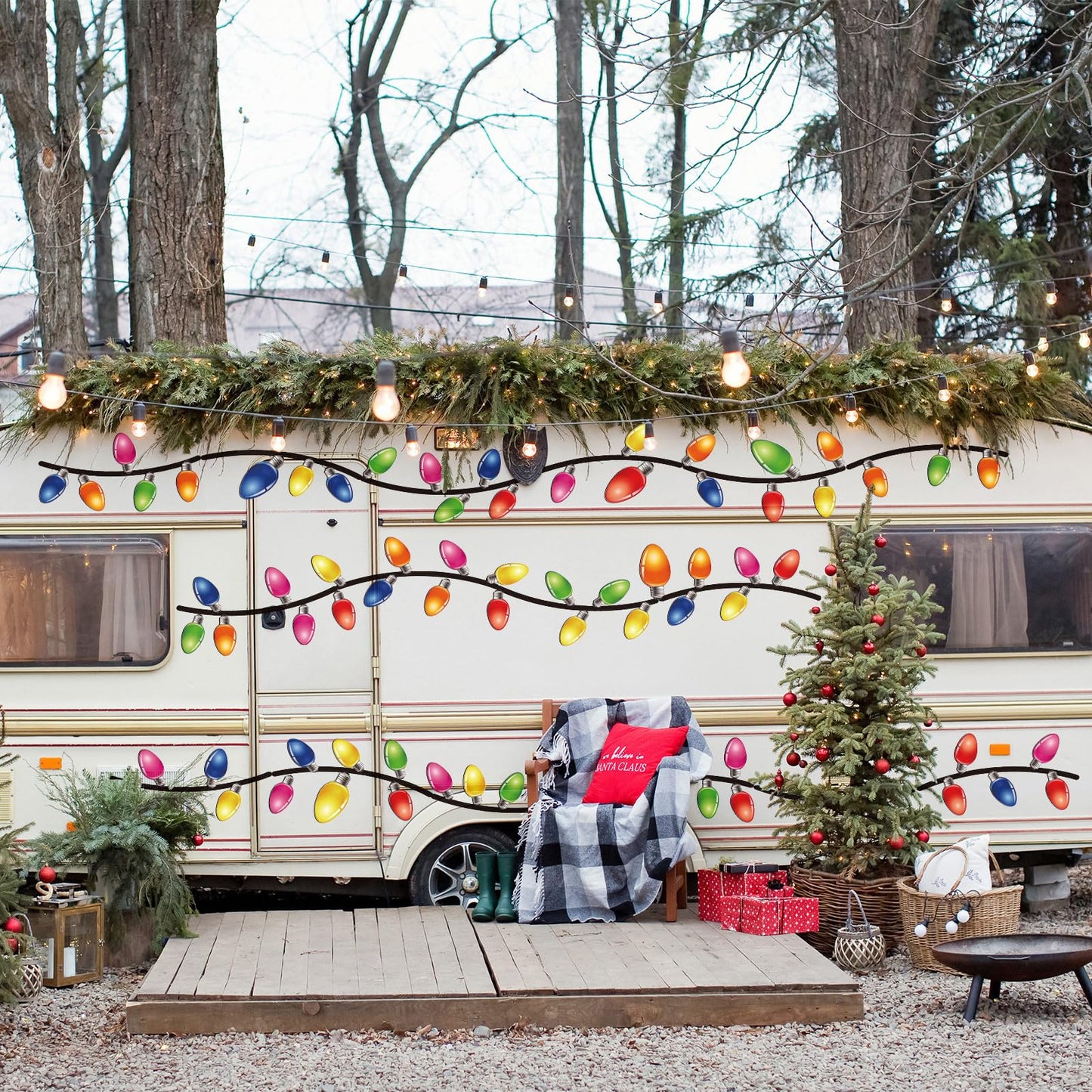 Bememo 116 Pcs Christmas Magnets Set 84 Light Bulb Car Decorations Exterior 32 Cute Xmas Wires Car Magnet Magnetic Christmas Decor Refrigerator Decal for Holiday Garage