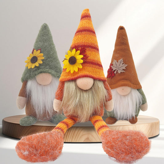 Home Fall Decor Gnomes Plush - 3PCS Table Tiered Tray Christmas Decorations - Farmhouse Autumn Pumpkin Harvest Holiday Party Gnome Ornaments (Fall Gnomes Decor)