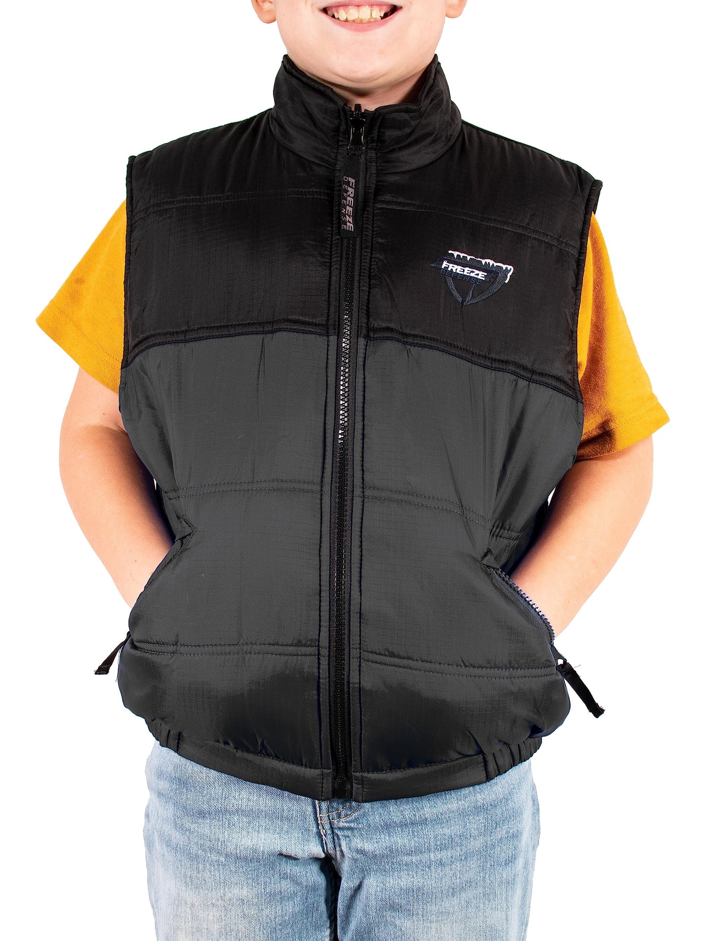 Freeze Defense Boys 3in1 Winter Coat Jacket Warm Parka w/Insulated Snow Vest (7-8, Gray)