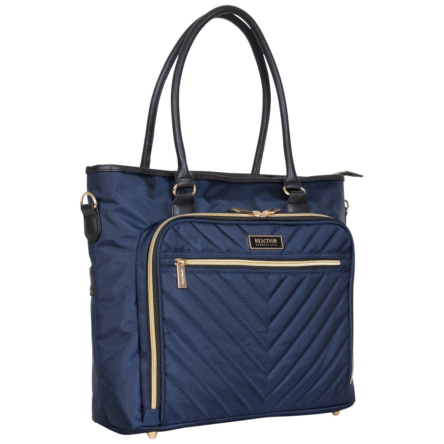 Kenneth Cole REACTION Chelsea Quilted Chevron 15" Laptop & Tablet Business Tote with Removable Shoulder Strap, Navy