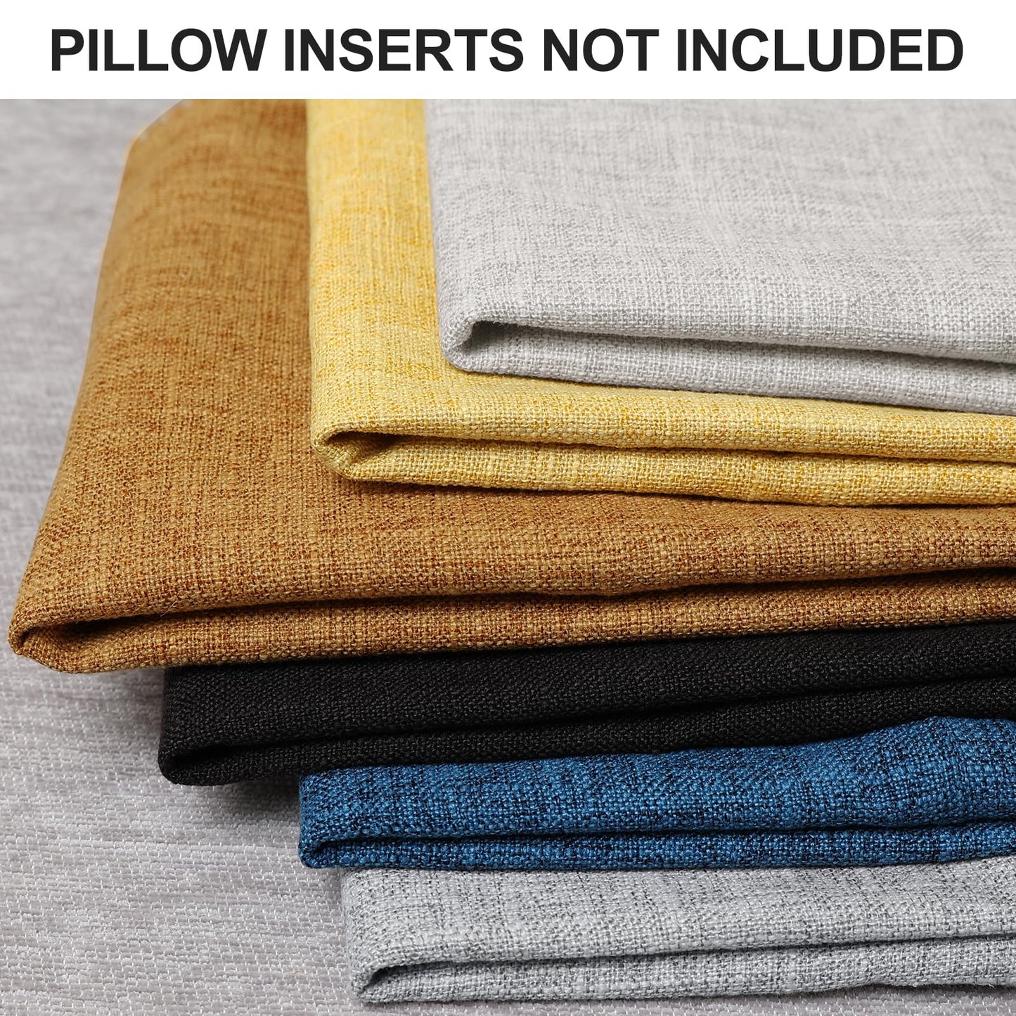 decorUhome Decorative Outdoor Throw Pillow Covers 12x20 Set of 2, Lumbar Linen Rustic Neutral Farmhouse Pillow Covers with Stitched Edge for Couch, Sofa, Living Room, Mustard Yellow