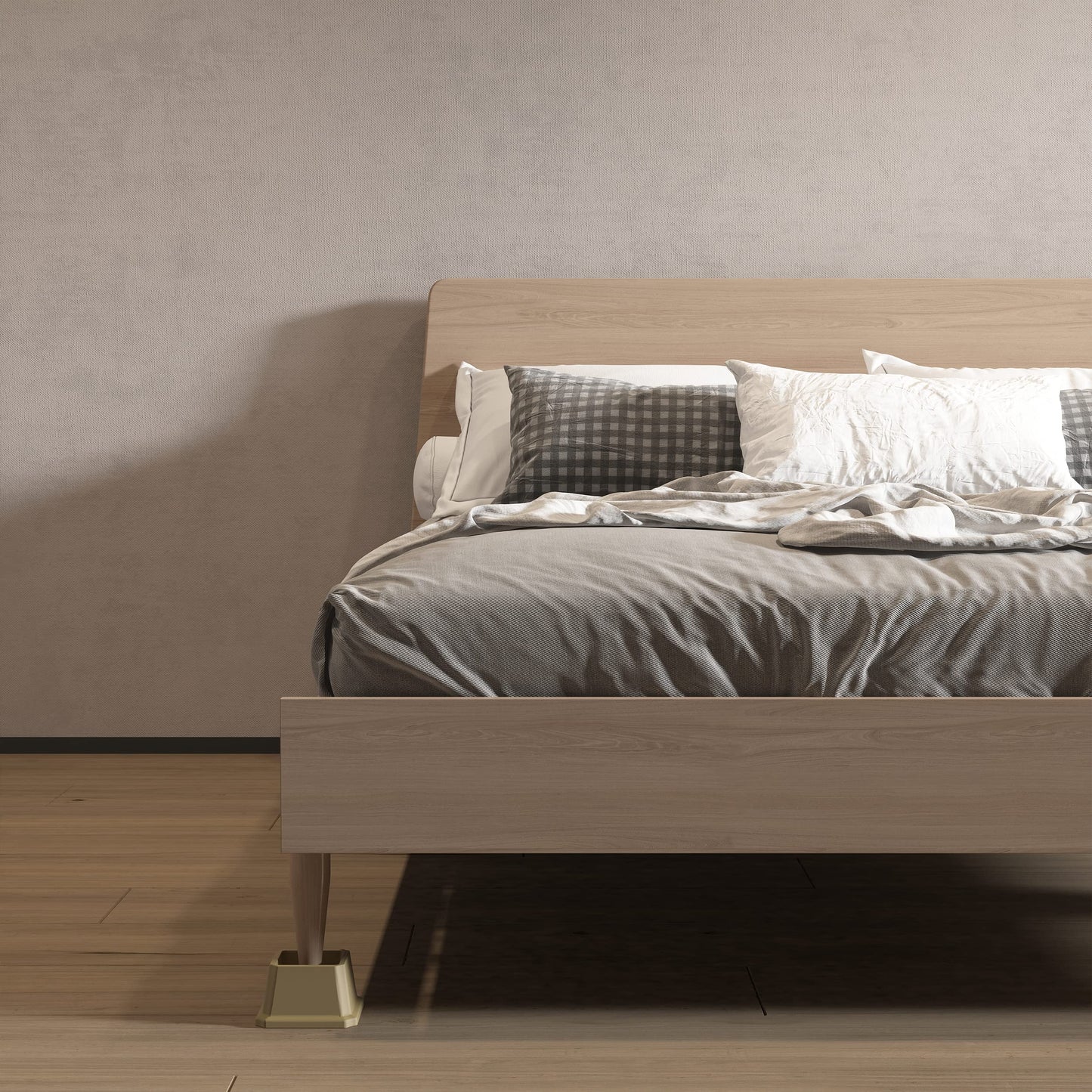 Whynonap Bed Risers 2 Inch Heavy Duty Bed Elevators, Set of 6 Lifts Up 2000 lbs Furniture Risers for Bed Frame ans Sofa, Brown