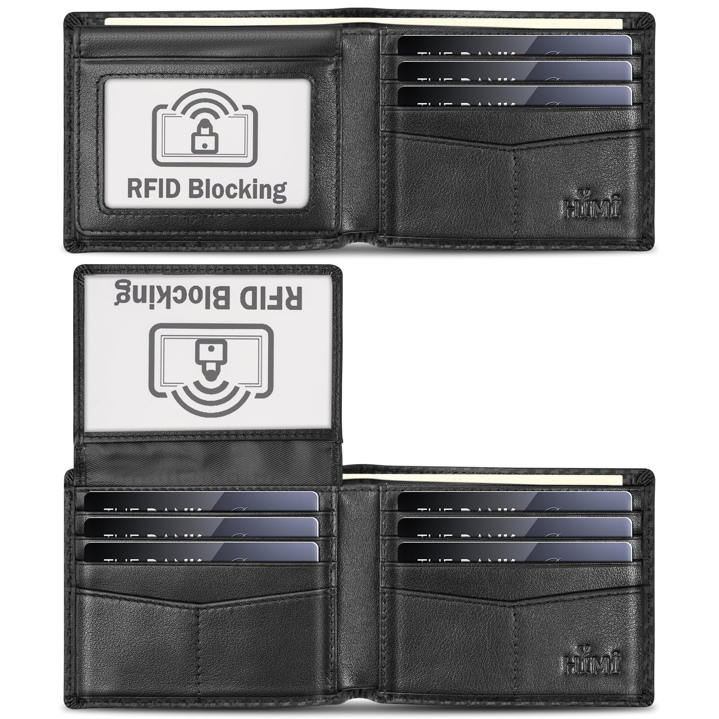 Wallet for Men-Genuine Leather RFID Blocking Bifold Stylish Wallet With 2 ID Window