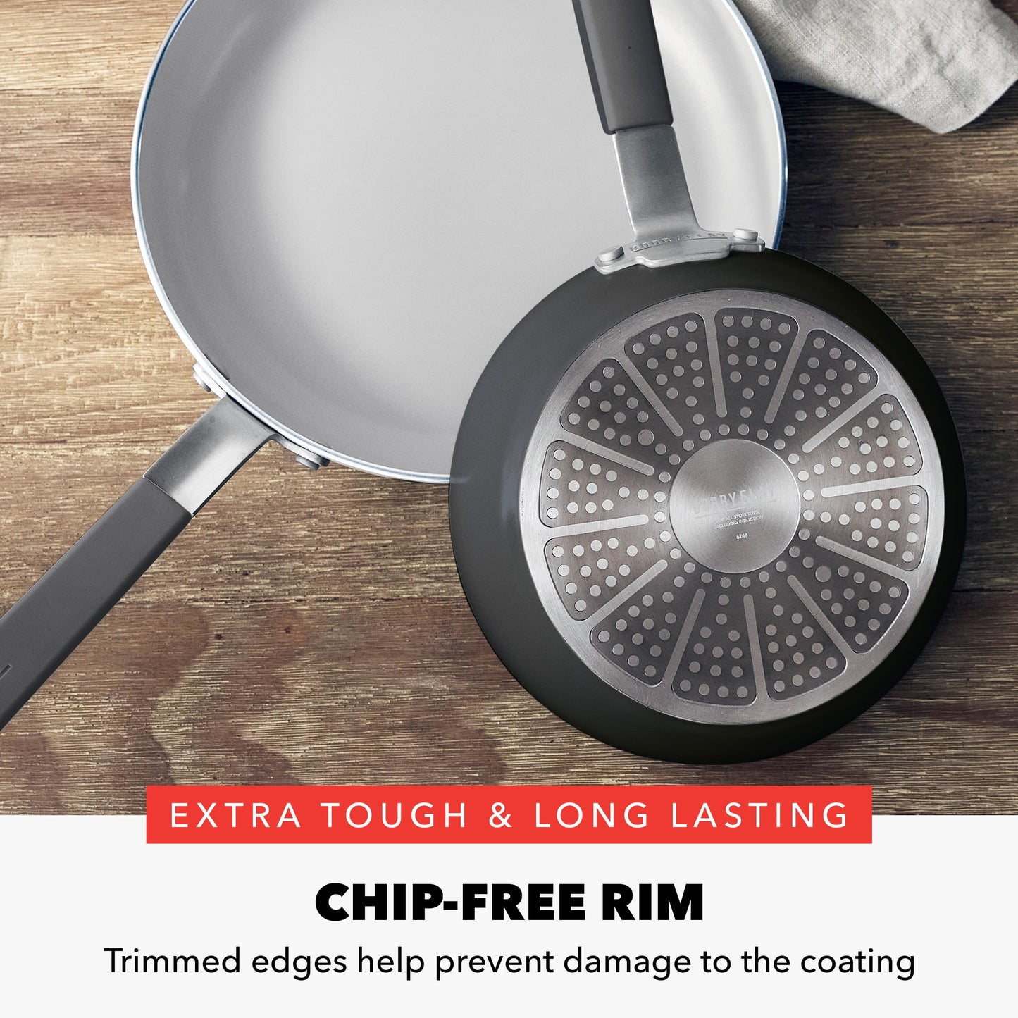 GreenPan x Bobby Flay 13 Piece Nonstick Cookware Pots and Pans Set, PFAS-Free Diamond Ceramic, Induction Suitable, Easy Clean Dishwasher & Oven Safe, Stay-Cool Silicone Handles, Glass Lids, Graphite