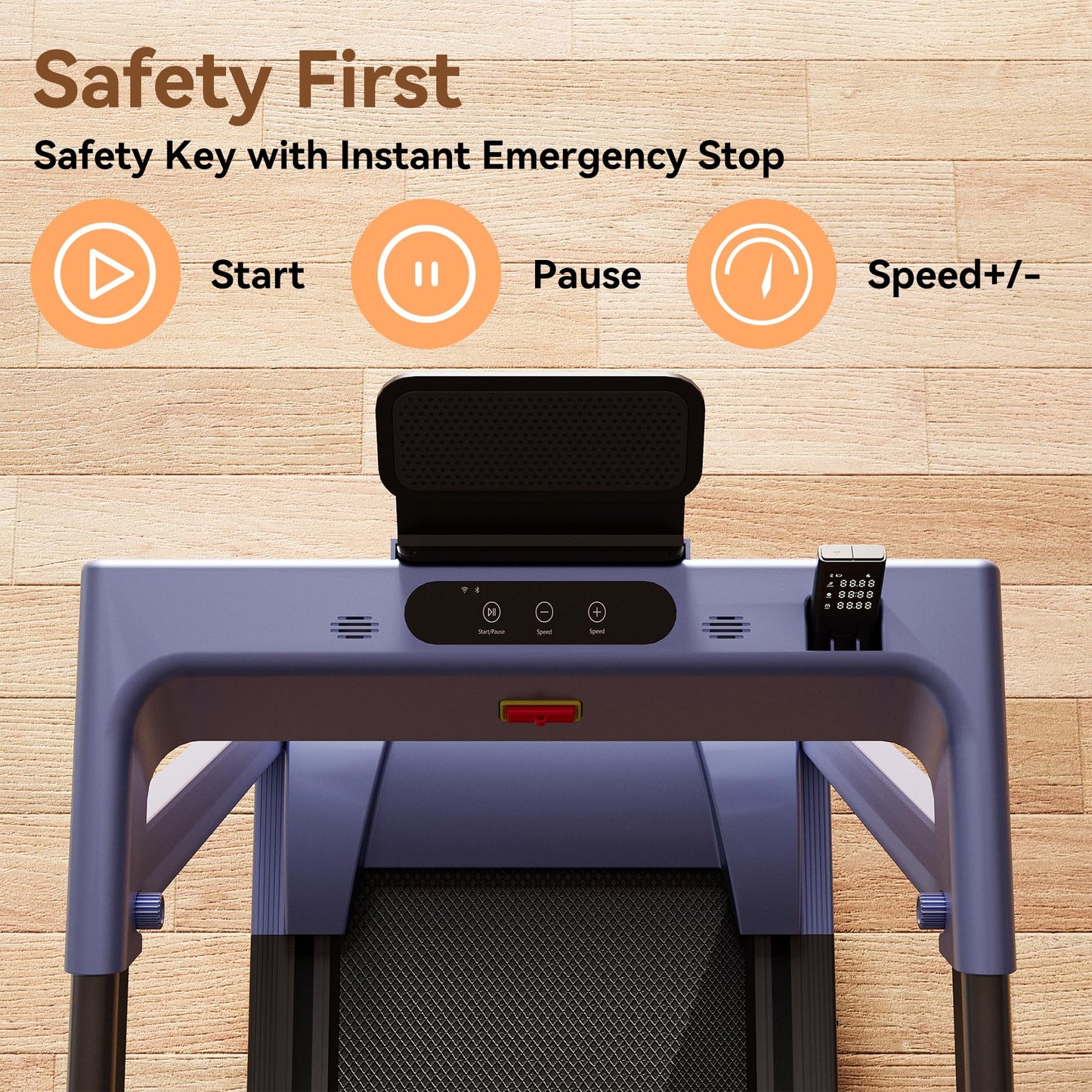 4-in-1 Treadmills for Home with Incline and Handles, Folding Treadmill Running Machine for Small Spaces 300 LB 3.0 HP 7.5 MPH Foldable Treadmill with Smart APP