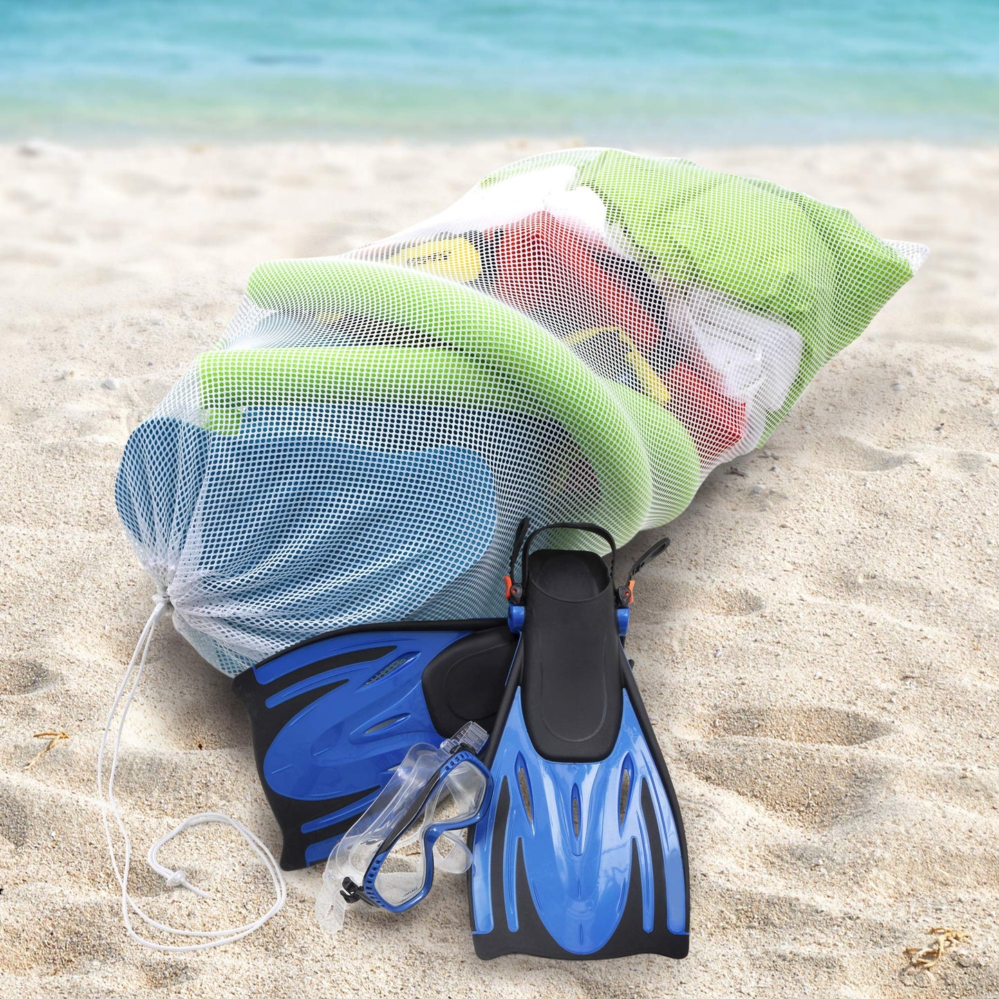 Champion Sports Mesh Equipment Bag Set of 6 (24" X 48"), Assorted Set