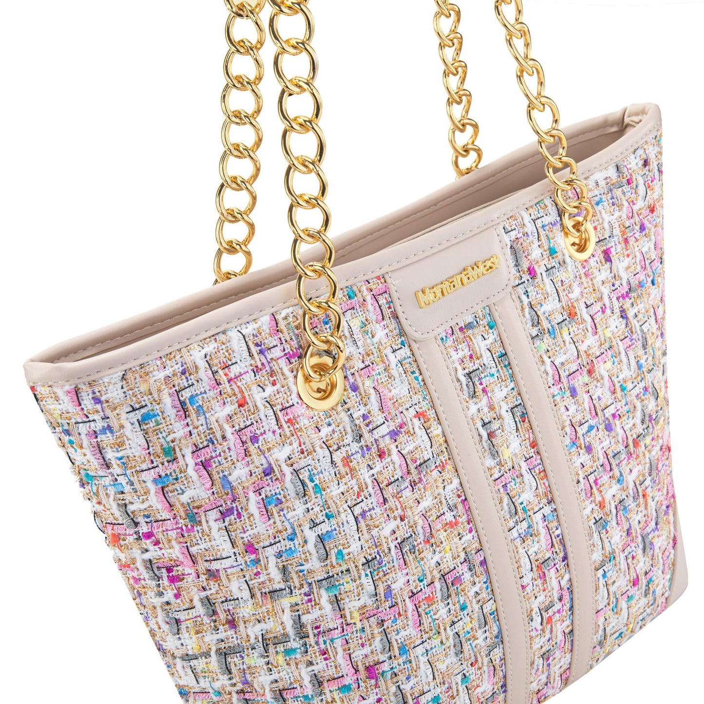 Montana West Tote Bag for Women Top Handle Shoulder Handbag Large Satchel Purse with Chain Strap Hobo Christmas Gift MWC-291BG