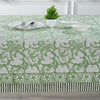 Ridhi Sage Green 100% Cotton Summer Fall Rectangle Tablecloth Hand Block Print Print Washable Reusable Table Cover Farmhouse Parties Buffet Dining Weddings Country French Easter Spring 70 x 118
