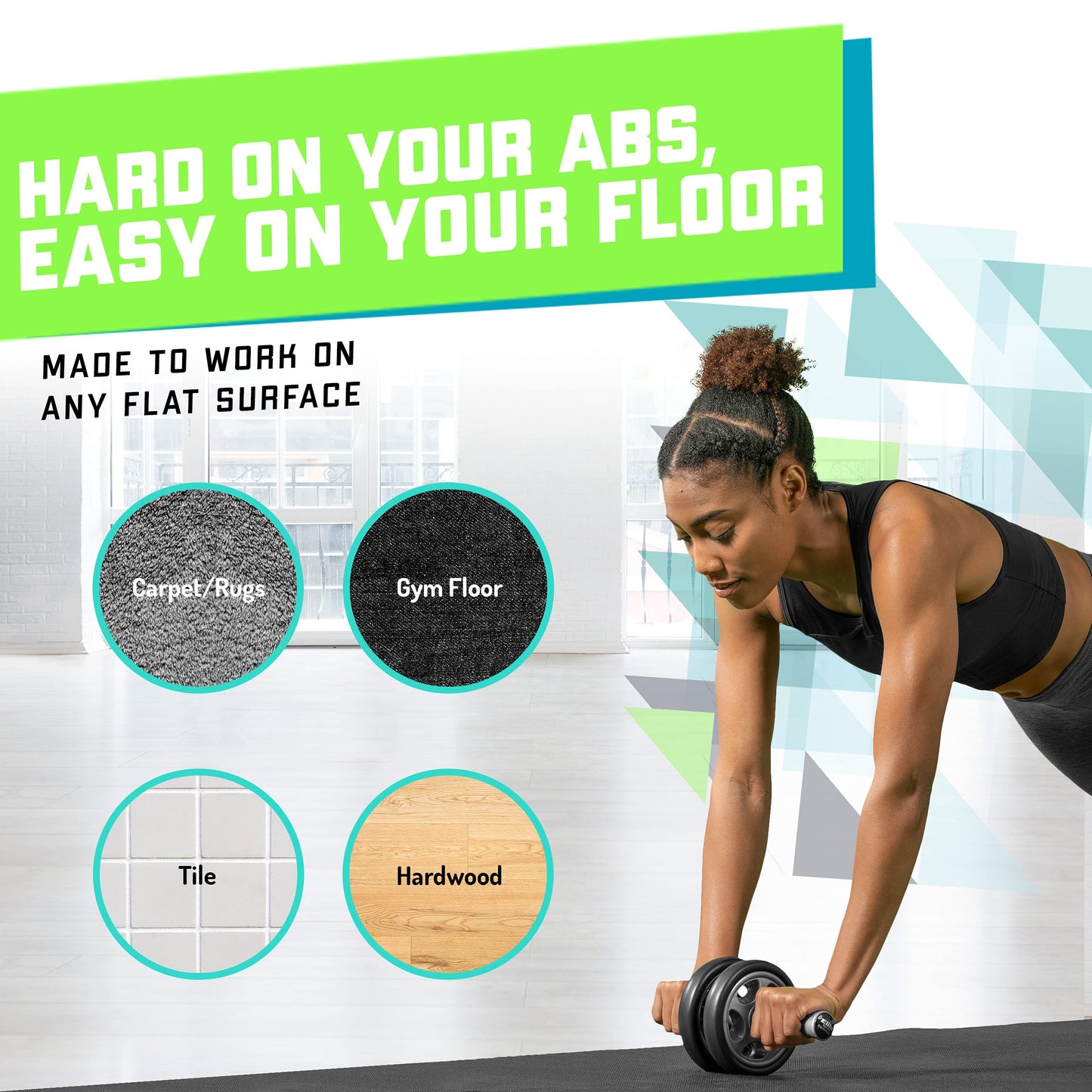 Elite Sportz Ab Roller Wheel - Gym & At Home Ab Workout Equipment with 2 Wheels to Exercise Core Abdominal Muscles - Strength Training Accessories for Abs﻿