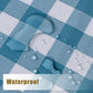 sancua Checkered Vinyl Rectangle Tablecloth, 60 x 102 Inch, 100% Waterproof Oil Proof Spill Proof PVC Table Cloth, Wipe Clean Table Cover for Dining Tables, Buffet Parties, Teal and White