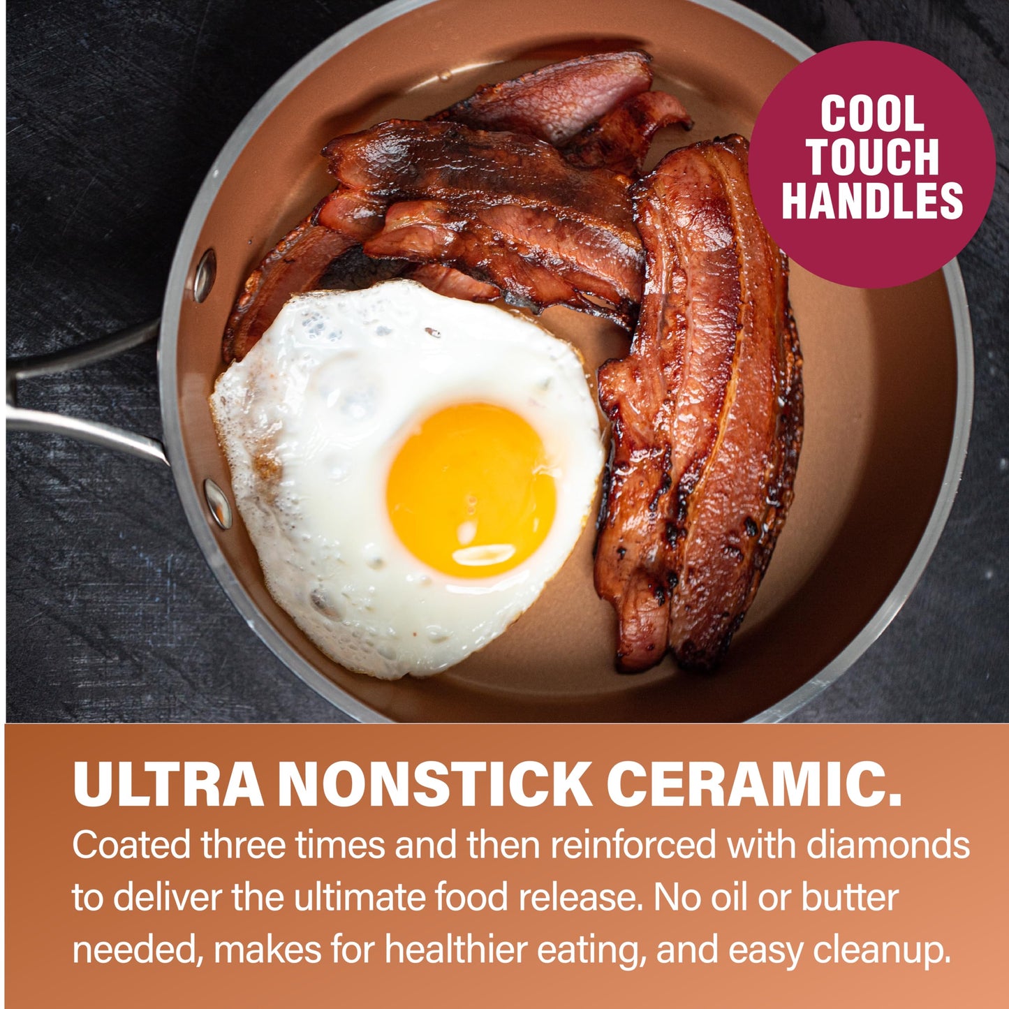 Gotham Steel Hammered 15 Pc Ceramic Cookware Set Nonstick, Deep Copper Pots and Pans Set Non Stick with Induction Cookware, Cooking Utensils & Steamer, Non Toxic PFOA PFOS Free, Oven & Dishwasher Safe