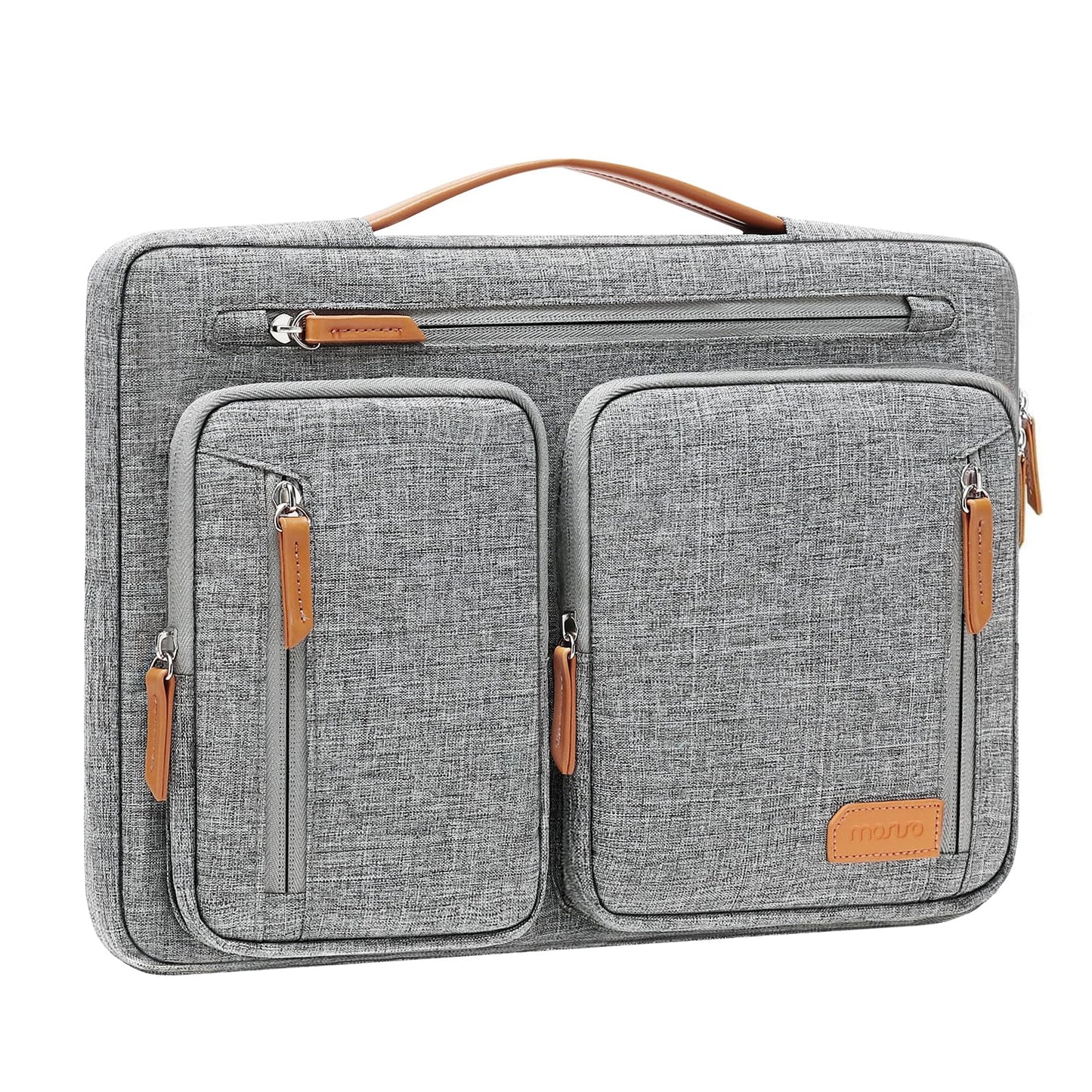 MOSISO 360 Protective Laptop Case 13.3 inch, 13-13.3 inch Laptop Sleeve Compatible with MacBook Air/Pro 13/Pro 14, HP Dell Acer, Side Open Carrying Computer Bag with 5 Accessory Pockets&Belt, Gray