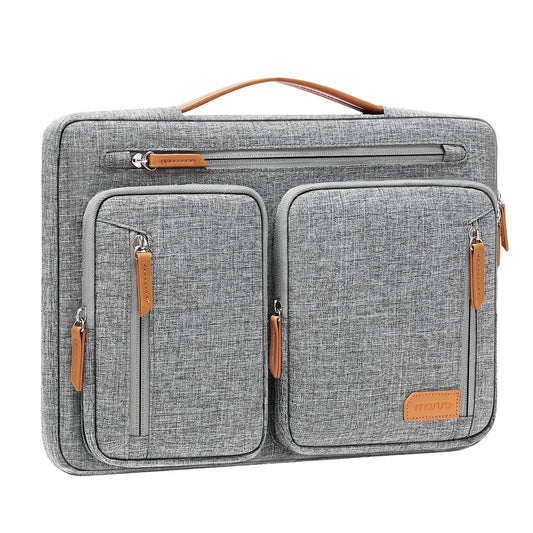 MOSISO 360 Protective Laptop Case 13.3 inch, 13-13.3 inch Laptop Sleeve Compatible with MacBook Air/Pro 13/Pro 14, HP Dell Acer, Side Open Carrying Computer Bag with 5 Accessory Pockets&Belt, Gray