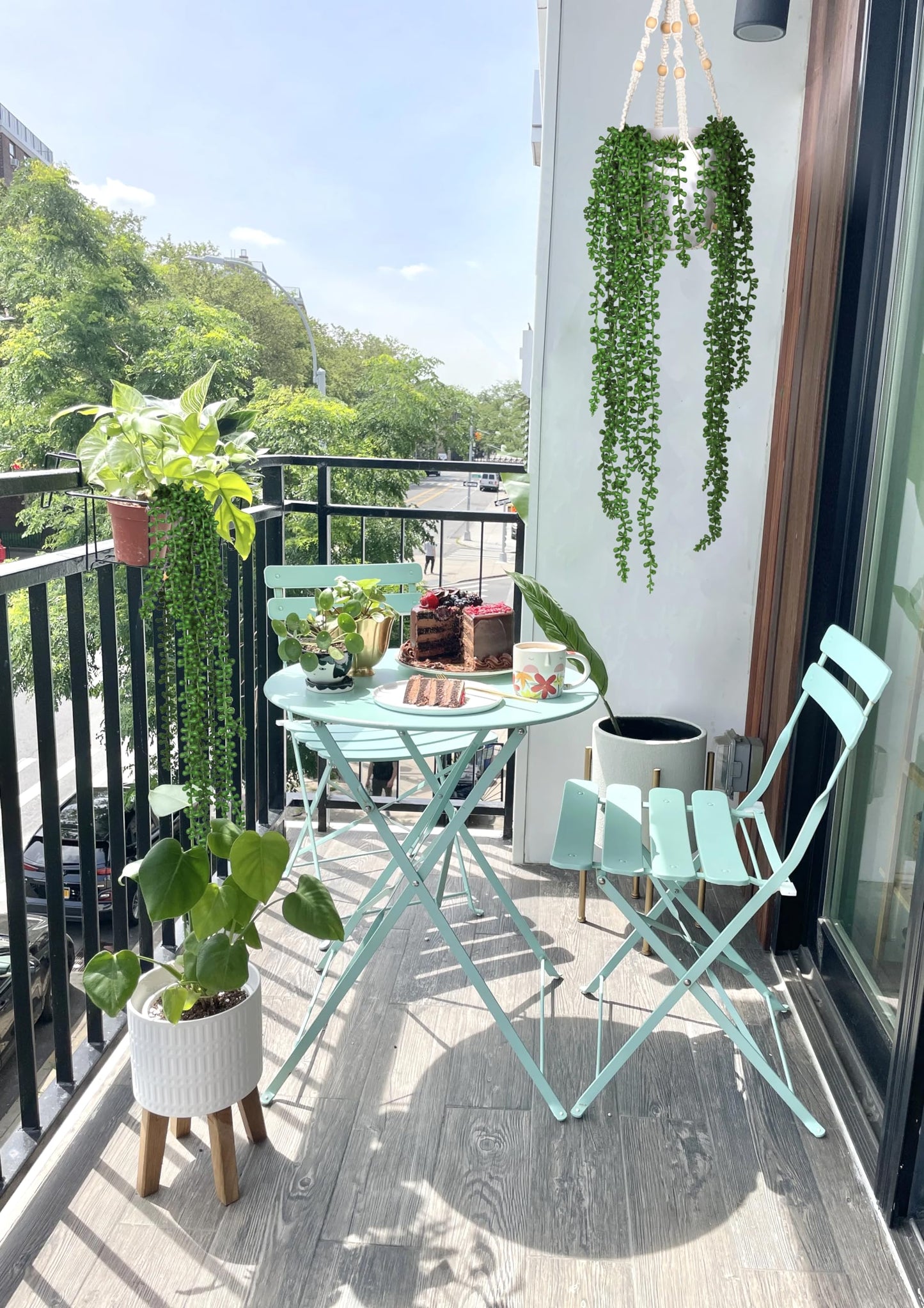 RECUTMS 6pcs Artificial Succulents Hanging Plants Fake Hanging Plants String of Pearls Faux Greenery Wall Plant Artificial Plants Indoor Outdoor Home Decor