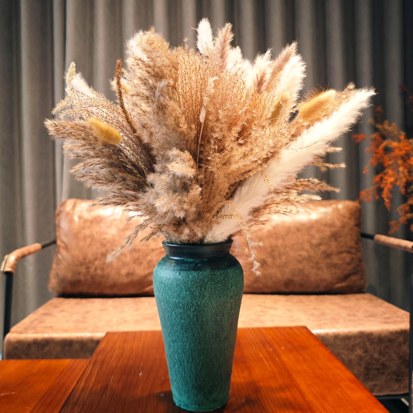 auleegay 120PCS 17” Dried Pampas Grass Bouquet with Rabbit Tail - Ideal for Wedding/Home/Party Decoration