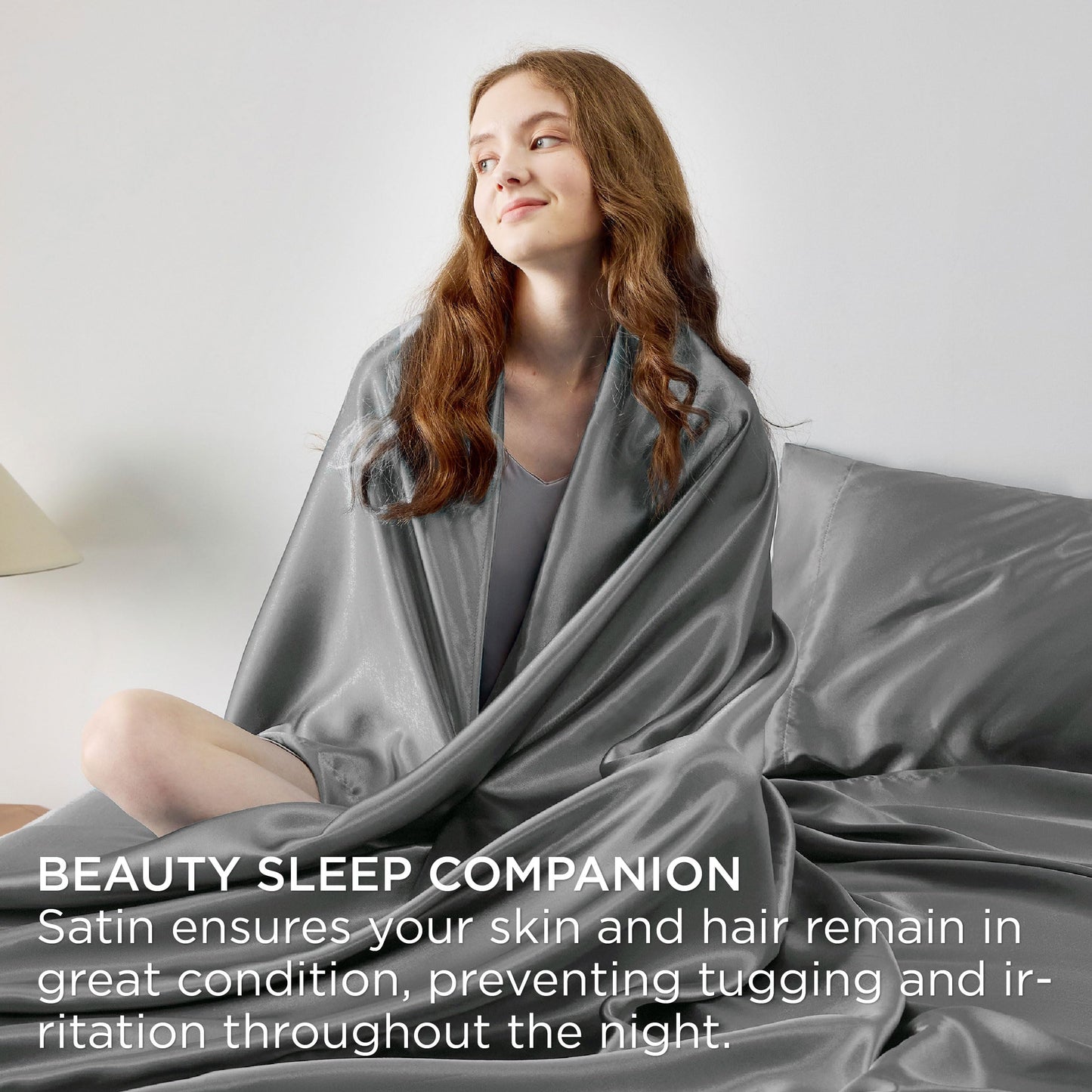 Bedsure Satin Sheets Queen Size - Luxury Silky Bed Sheet Set, Ultra Soft & Wrinkle Free, Good for Hair & Skin, Gifts for Women, 15 Inches Deep Pocket, 4-Piece (Queen, Dark Grey)