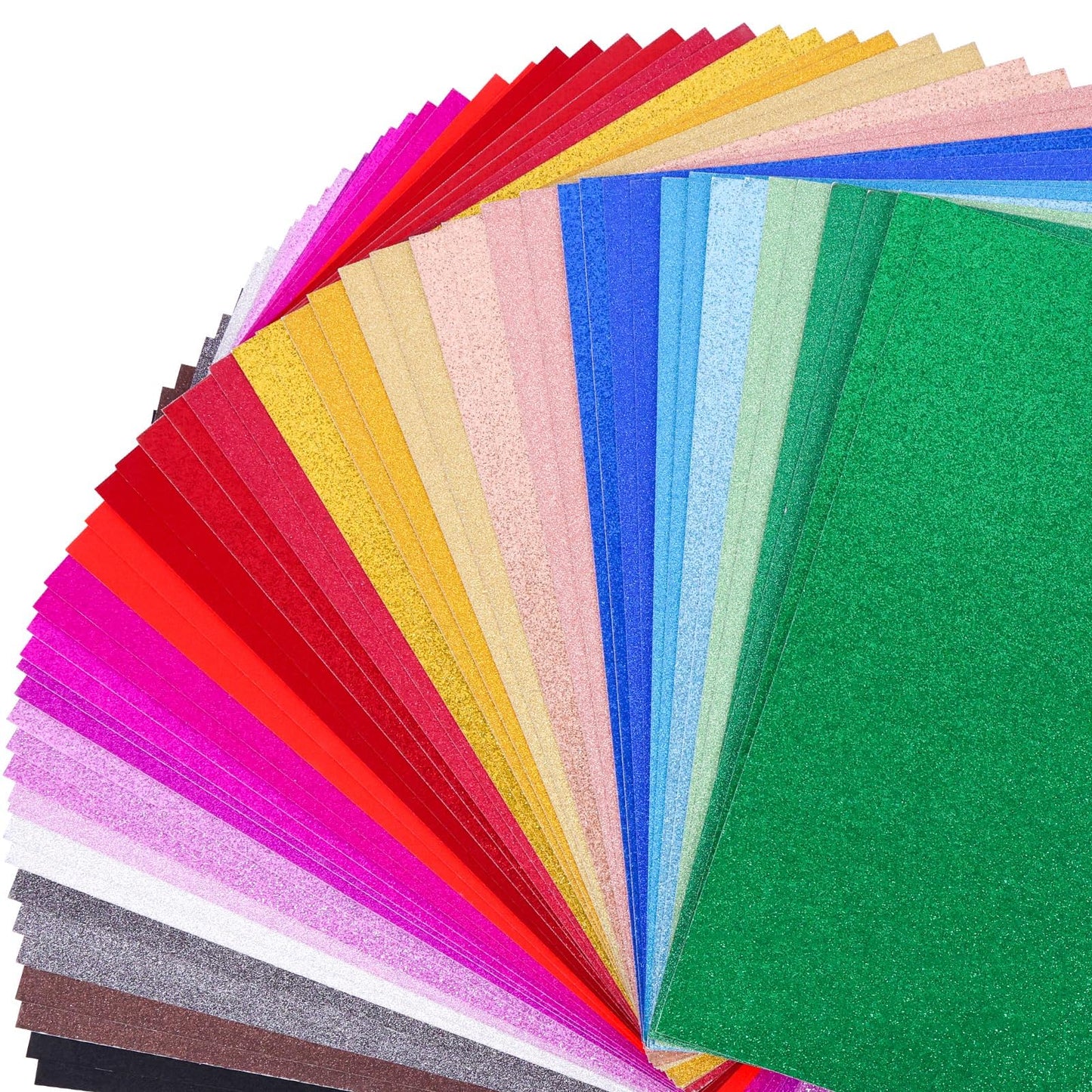 100 Sheets Metallic Mixed Cardstock Paper Bulk, Mixed Paper Foil Board 8.5" x 11", Mirror Finish Surface, Assorted Mixed Glitter Paper 250gsm for Crafting Card Making Invitations Decorations