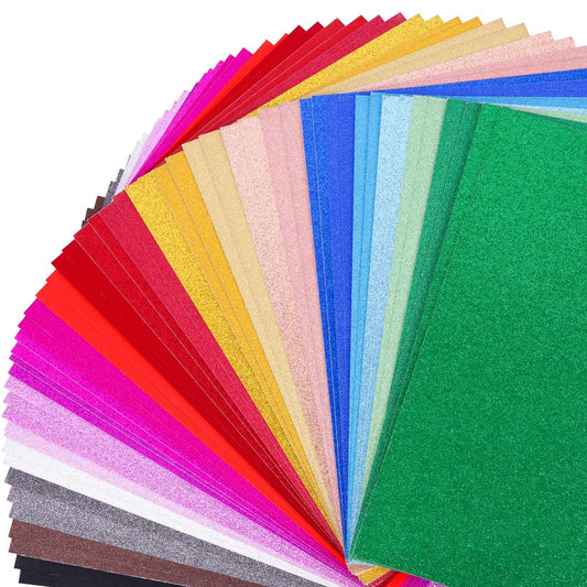 100 Sheets Metallic Mixed Cardstock Paper Bulk, Mixed Paper Foil Board 8.5" x 11", Mirror Finish Surface, Assorted Mixed Glitter Paper 250gsm for Crafting Card Making Invitations Decorations