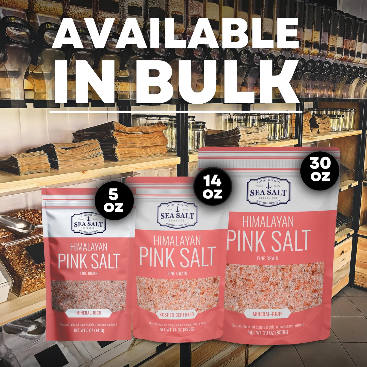 Pink Himalayan Salt, Fine Grain for Table Shakers, 14 oz Bag