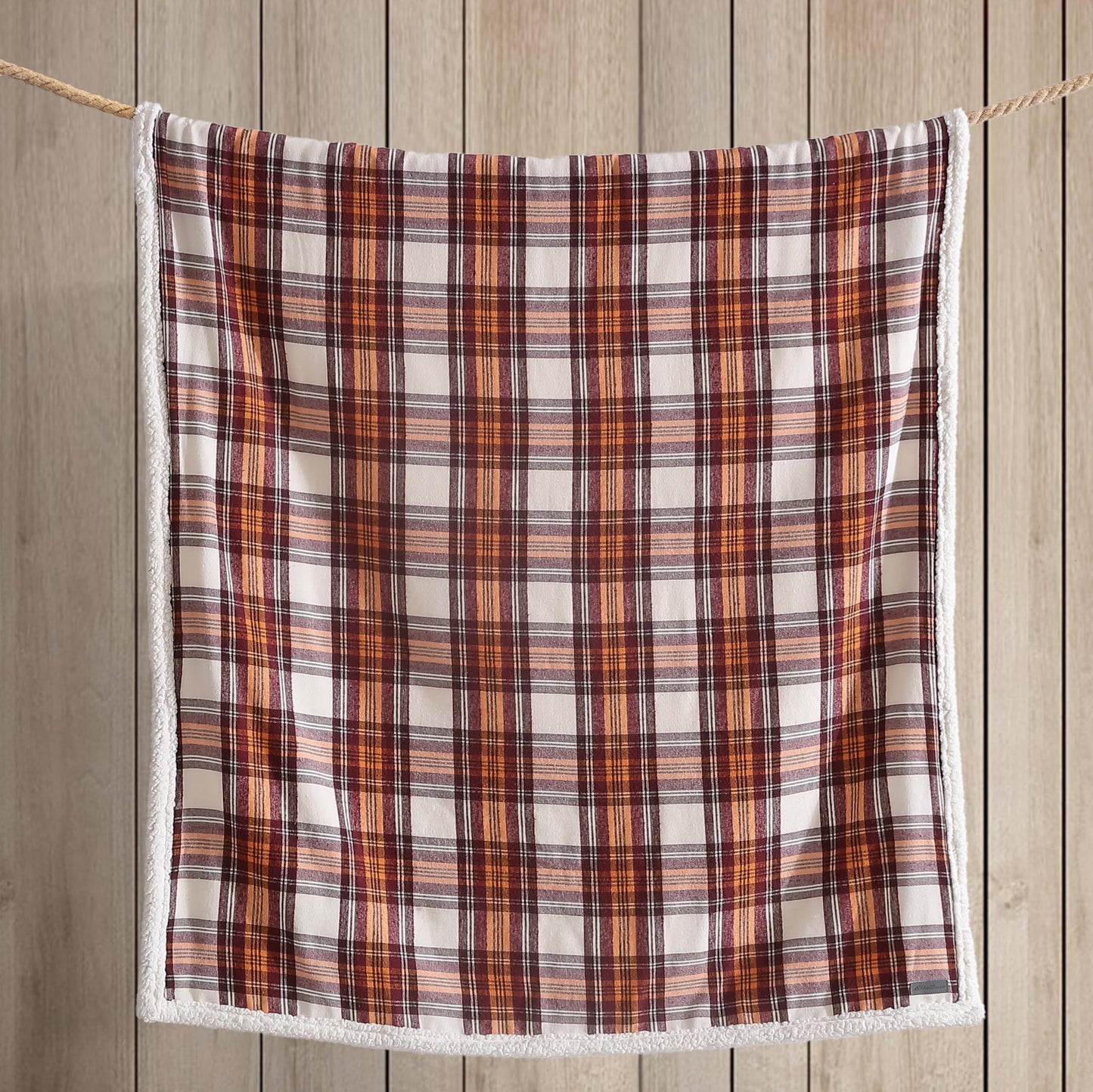 Eddie Bauer - Throw Blanket, Reversible Sherpa Fleece Bedding, Home Decor for All Seasons (Edgewood Red, Throw)