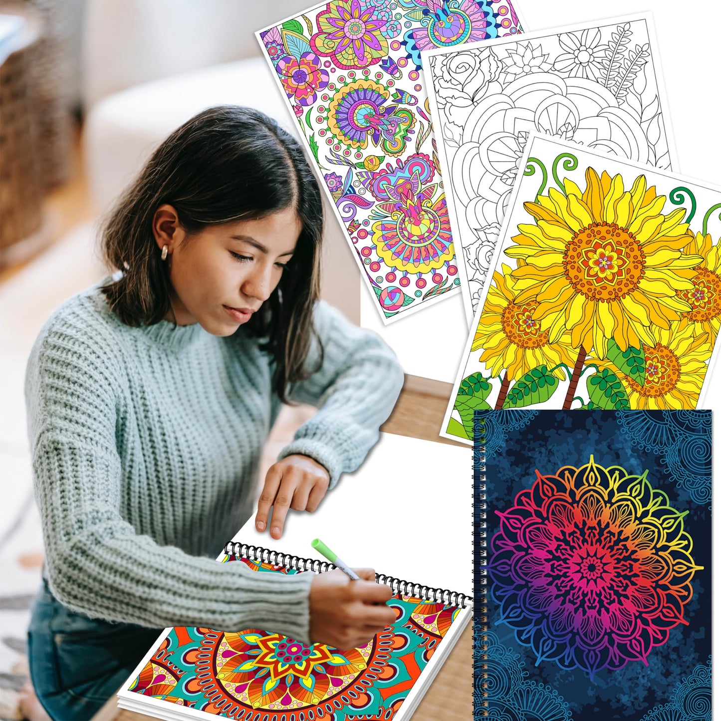 Coloring Books Set:6 Coloring Books for Adults