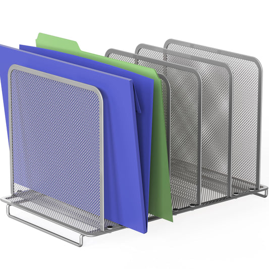 Simple Houseware Expandable 5 Section Upright File Sorter Organizer, Black