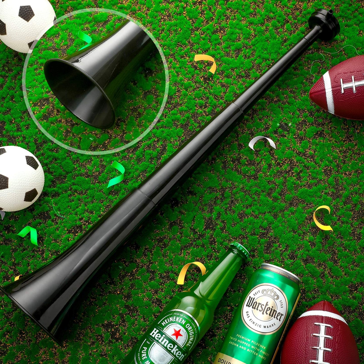 4 Pcs Vuvuzelas Soccer Horn Collapsible Stadium Hockey Blow Stadium Noise Maker Loud Sound Handheld Sports Horn Noisemaker for Sports Events Parties Accessories