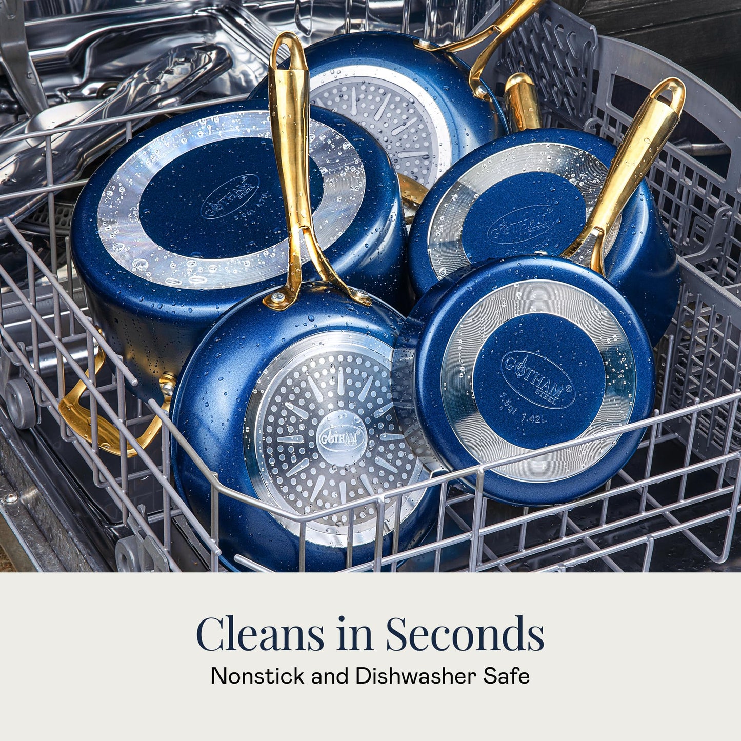 Gotham Steel 12 Pc Ceramic Cookware Set Nonstick, Ceramic Pots and Pans Set Non Stick with Steamer for Cooking, Non Toxic PFOA PFOS Free, Premium Stay Cool Handles, Oven & Dishwasher Safe