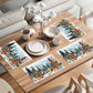 Fox Animal Placemats Set of 4 Winter Forest Landscape Fox Place Mat Machine Washable Place Mats for Dinner Table Mats 4 PCS